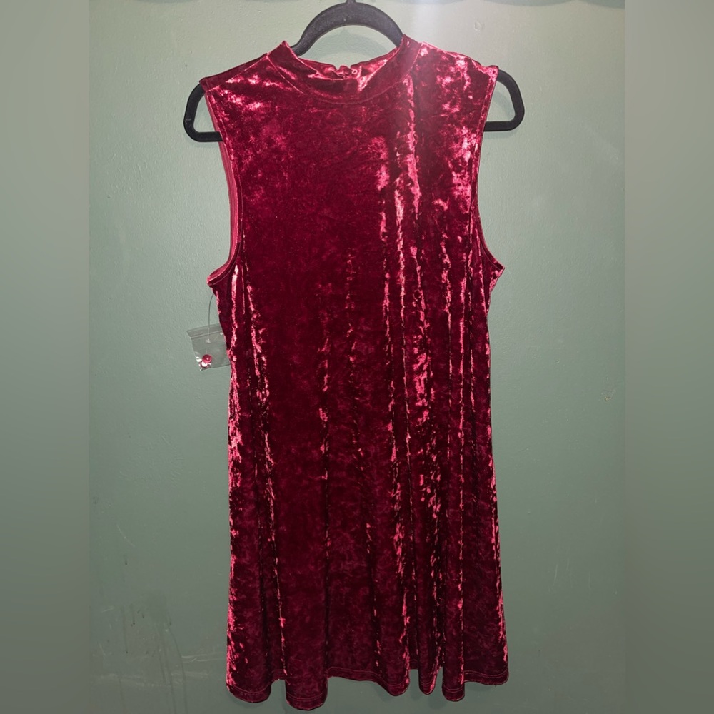 NWT Crushed Red Velvet Skater / Swing Dress / plus size holiday dresss